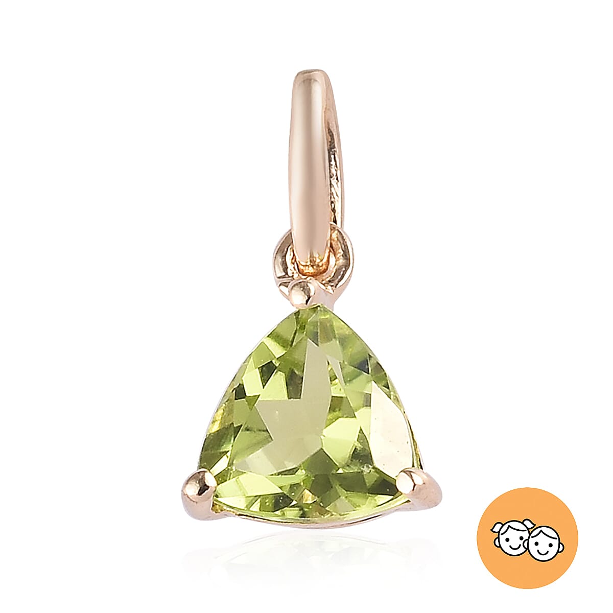 9K Y Gold Hebei Peridot Solitaire Pendant 0.50 Ct.