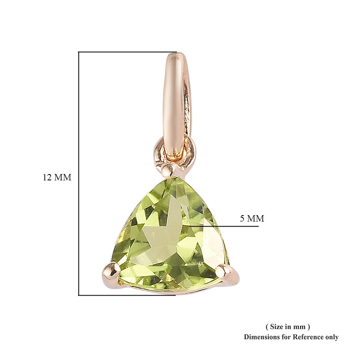 9K Y Gold Hebei Peridot Solitaire Pendant 0.50 Ct.