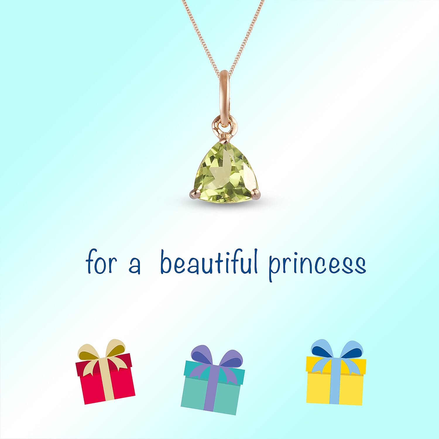 9K Y Gold Hebei Peridot Solitaire Pendant 0.50 Ct.