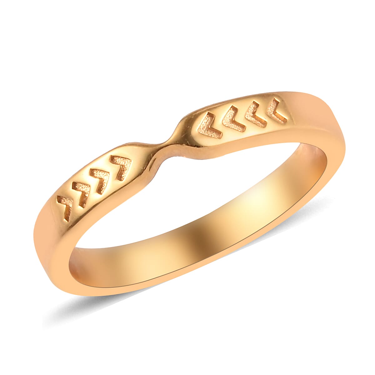 14K Gold Overlay Sterling Silver Arrow Band Ring