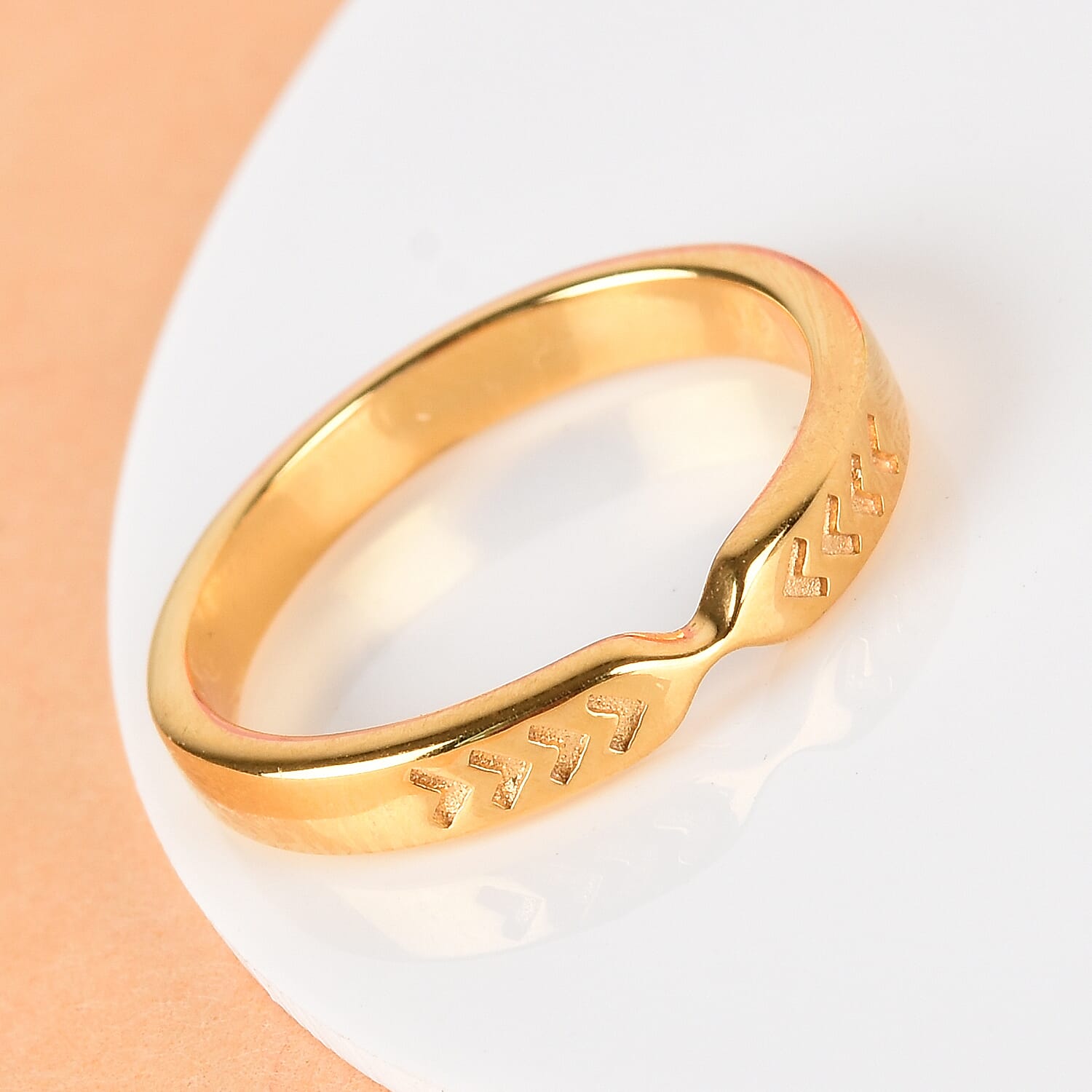 14K Gold Overlay Sterling Silver Arrow Band Ring