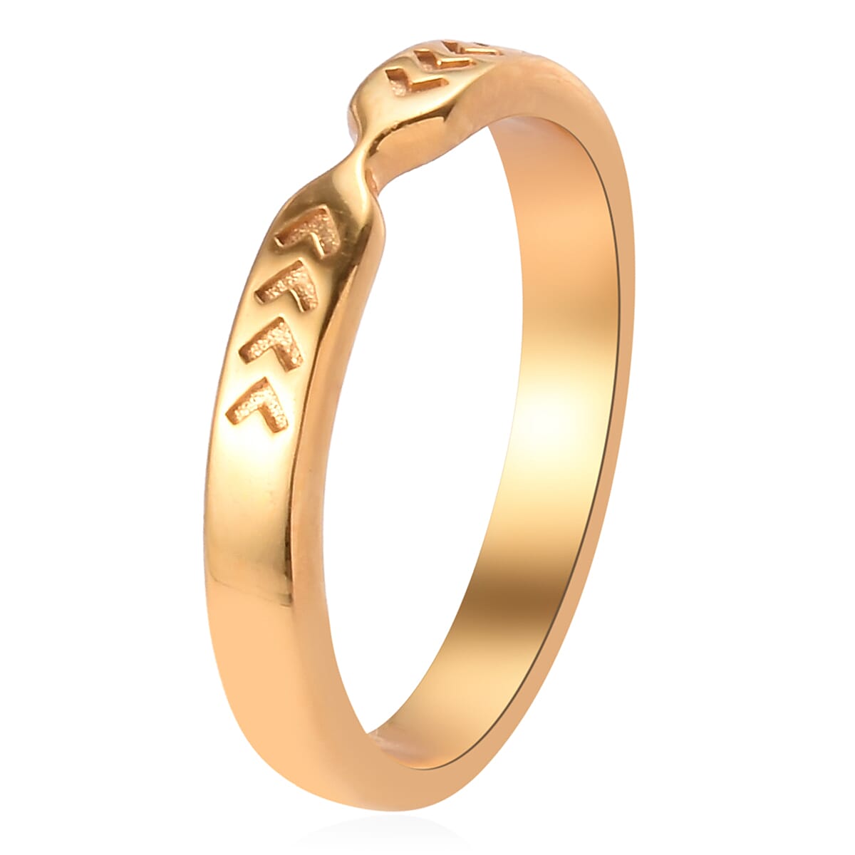 14K Gold Overlay Sterling Silver Arrow Band Ring