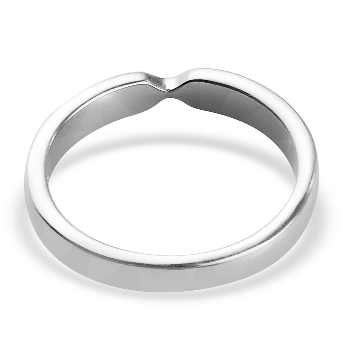 Platinum Overlay Sterling Silver Arrow Band Ring
