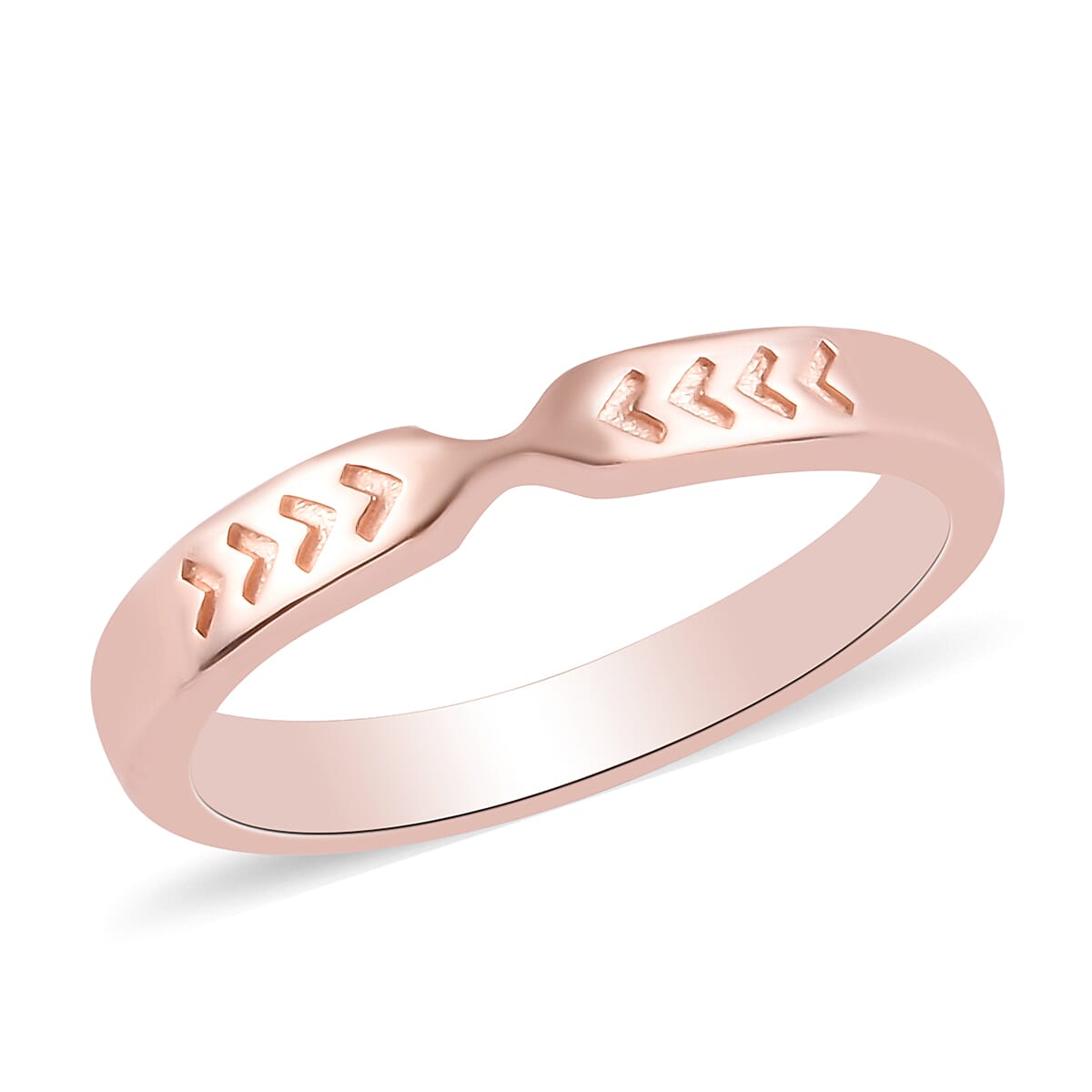 Rose Gold Overlay Sterling Silver Arrow Band Ring