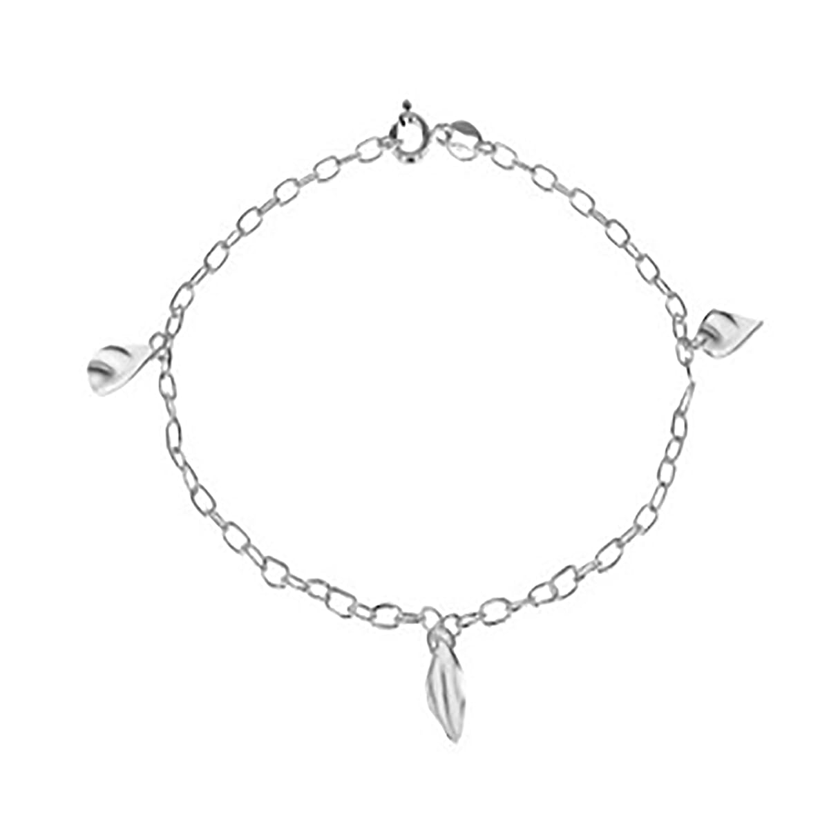 Sterling Silver Tear Drop Charm Bracelet (Size 8)