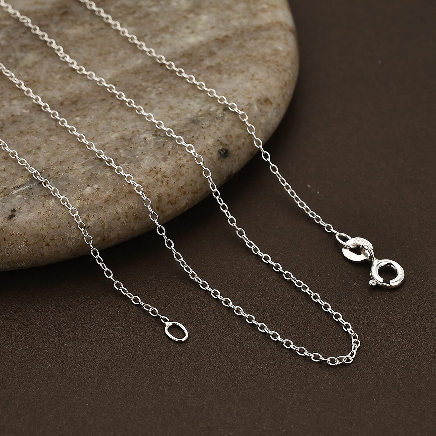 Hatton Garden Close Out Deal- Italian Made Sterling Silver Trace Chain (Size 16) with Spring Ring Clasp