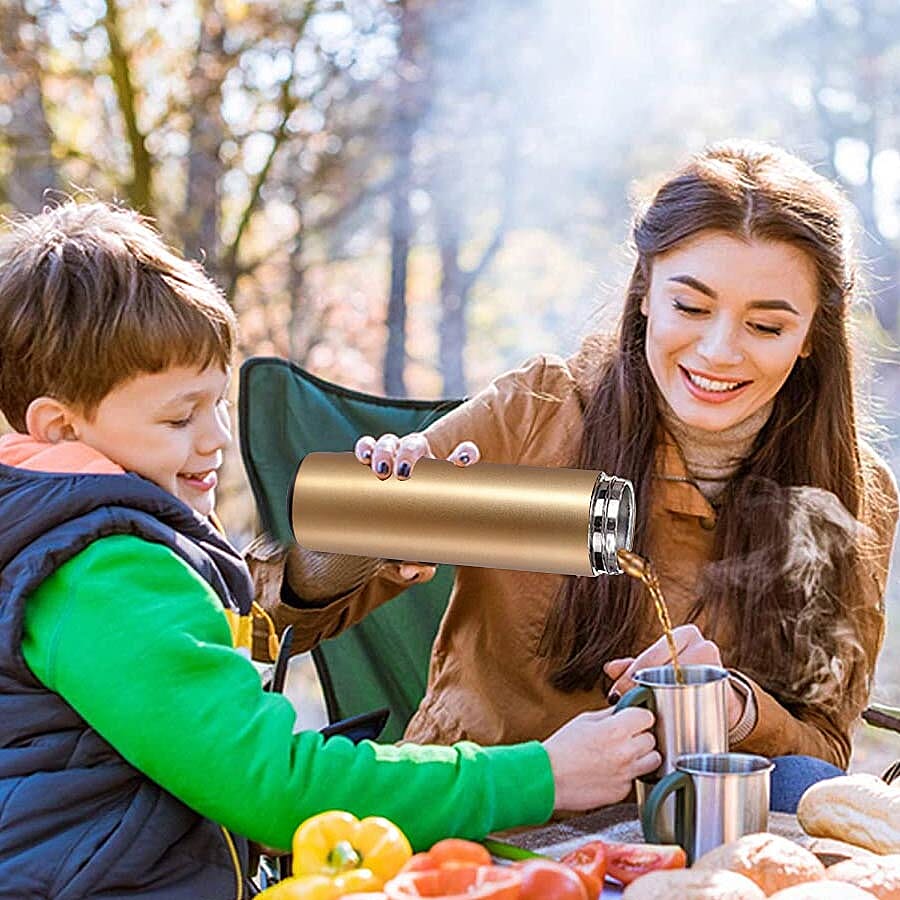 Smart Vacuum Insulated Water Bottle in Stainless Steel and Temperature Indicator  - 480ml - Copper Colour