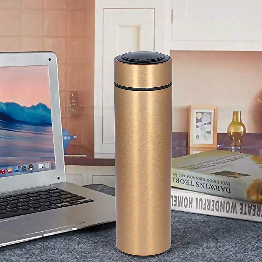 Smart Vacuum Insulated Water Bottle in Stainless Steel and Temperature Indicator  - 480ml - Copper Colour