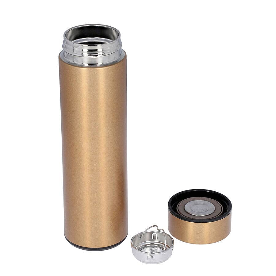 Smart Vacuum Insulated Water Bottle in Stainless Steel and Temperature Indicator  - 480ml - Copper Colour