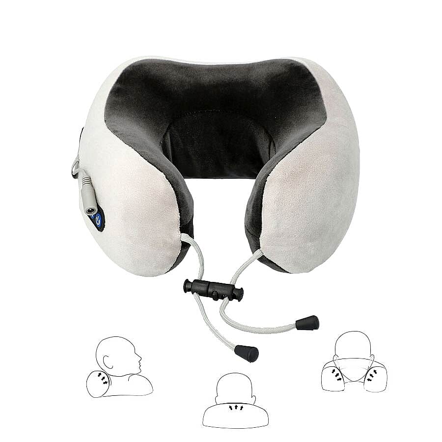 U-Shaped Neck Velvet and Memory Foam Massager (2x22.5x11cm) - Grey