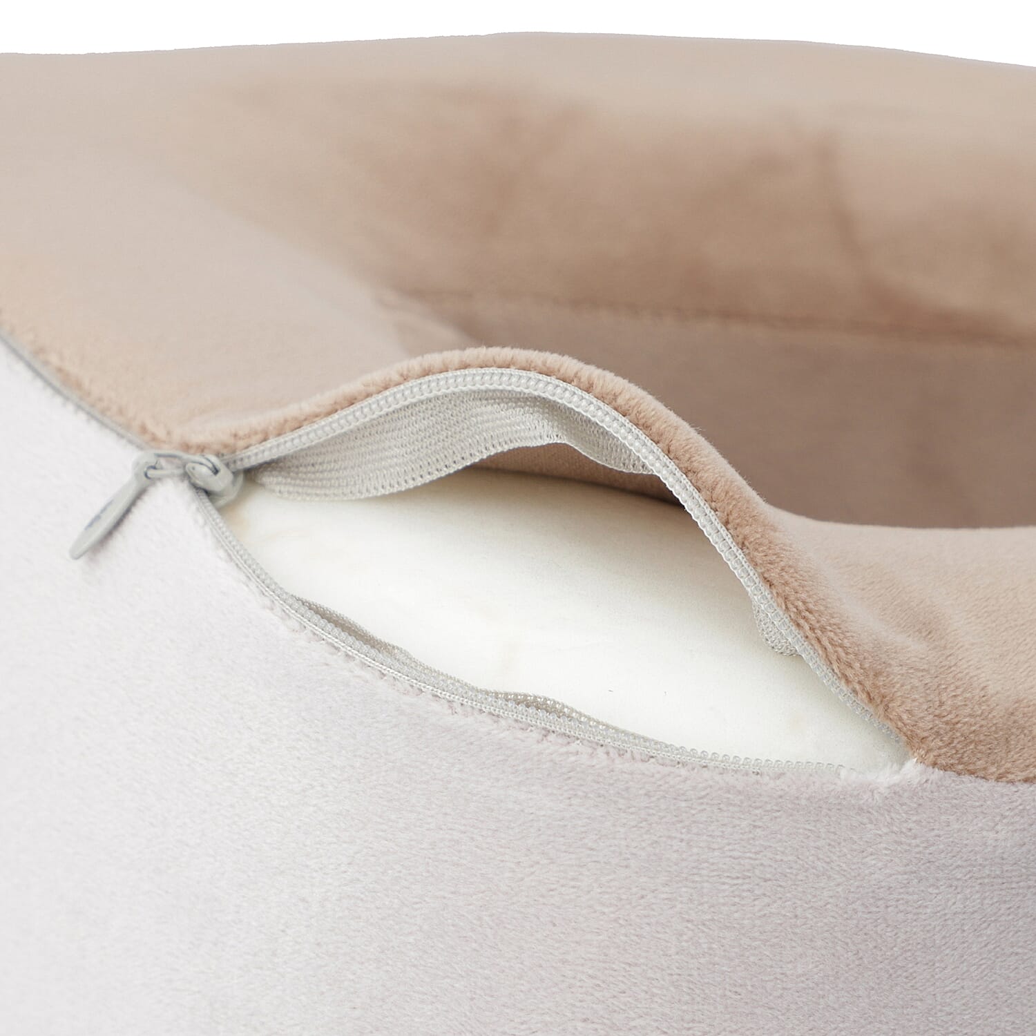 U-Shaped Neck Velvet and Memory Foam Massager (2x22.5x11cm) - Beige