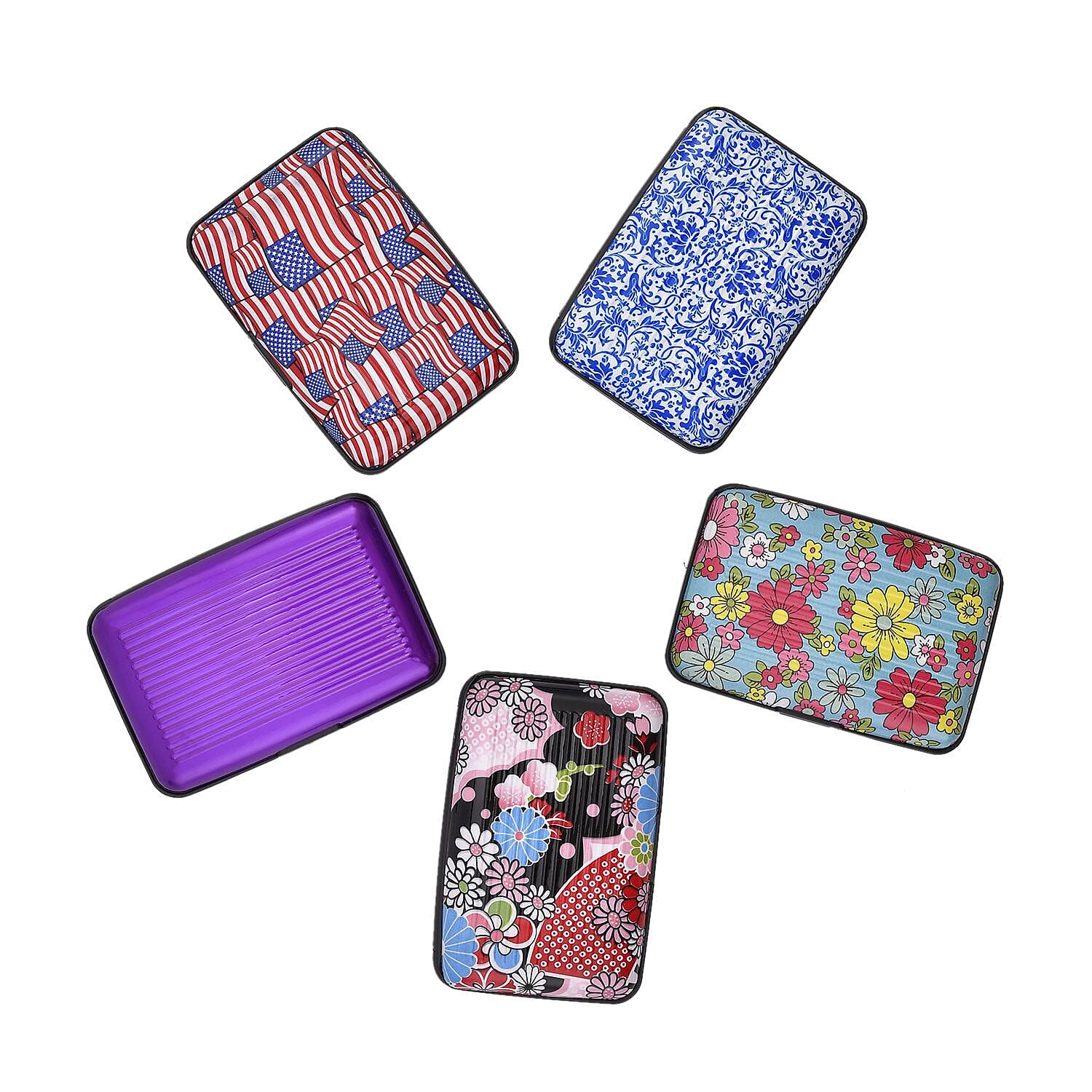 Set of 5 - RFID Blocker Card Holder (Size 10x7 cm) - Multi