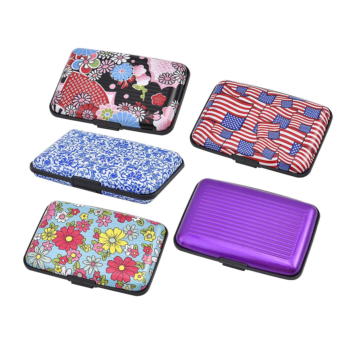 Set of 5 - RFID Blocker Card Holder (Size 10x7 cm) - Multi