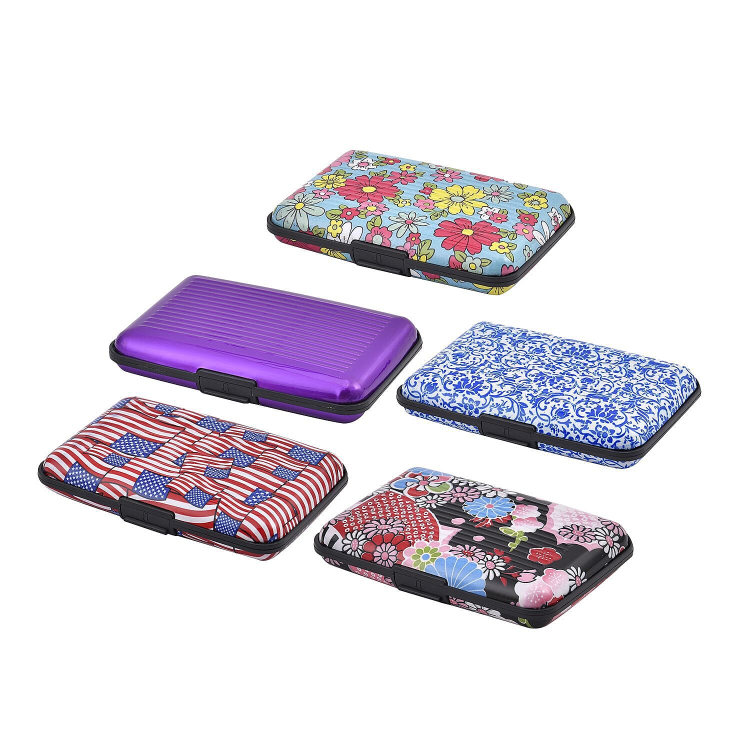 Set of 5 - RFID Blocker Card Holder (Size 10x7 cm) - Multi