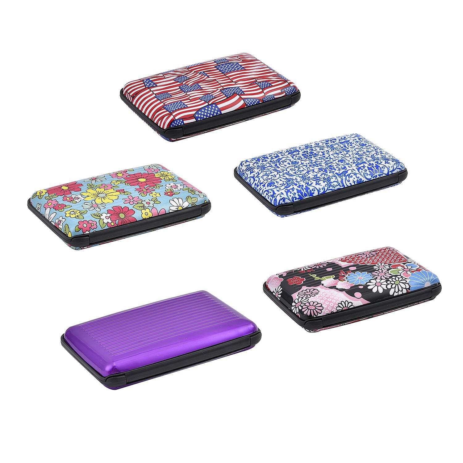 Set of 5 - RFID Blocker Card Holder (Size 10x7 cm) - Multi