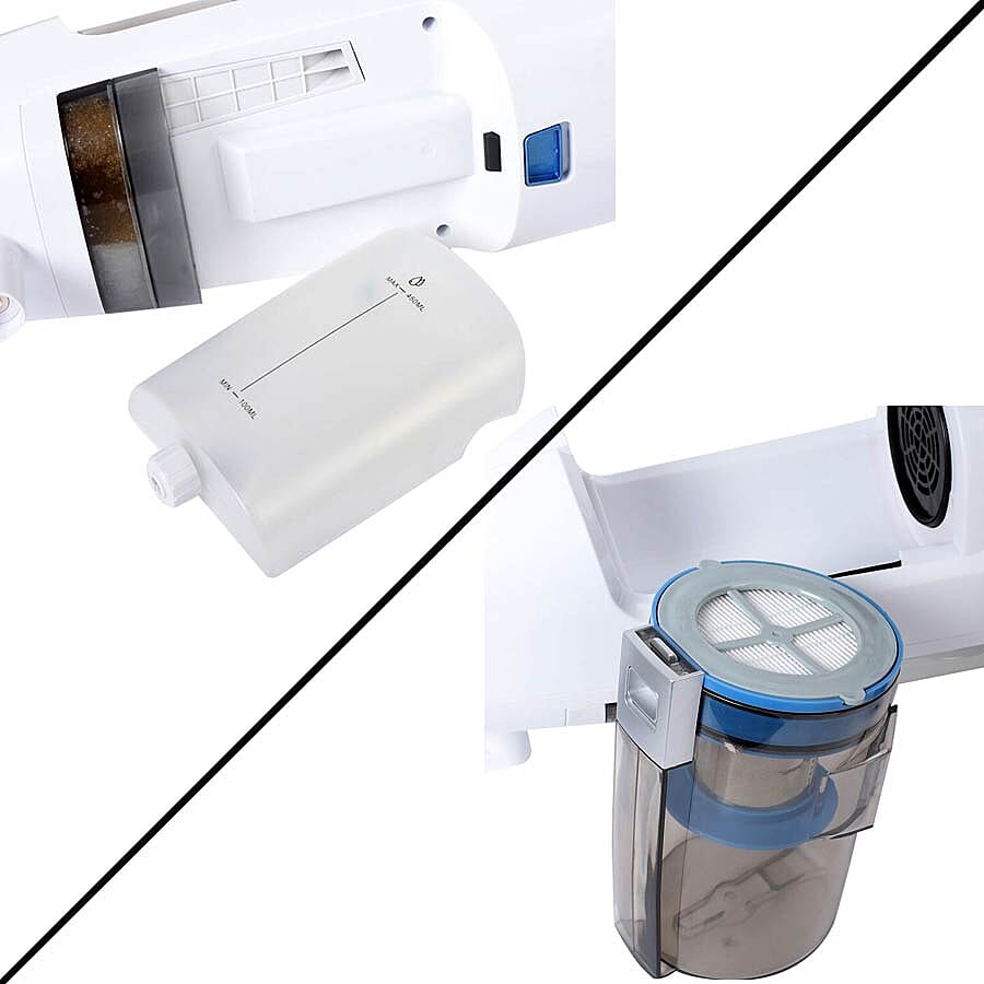 Homesmart 2-in-1 Steam Vacuum Cleaner (114x32x25cm) and Carpet Glider (25.65x23.54x4.18cm)