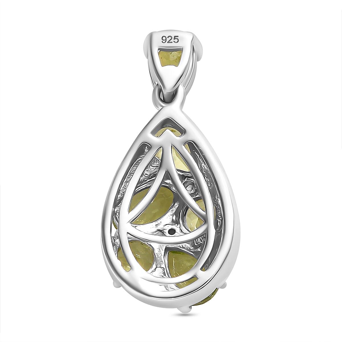 AA Hebei Peridot, Natural Cambodian Zircon Pendant in Platinum Overlay Sterling Silver 2.50 Ct.