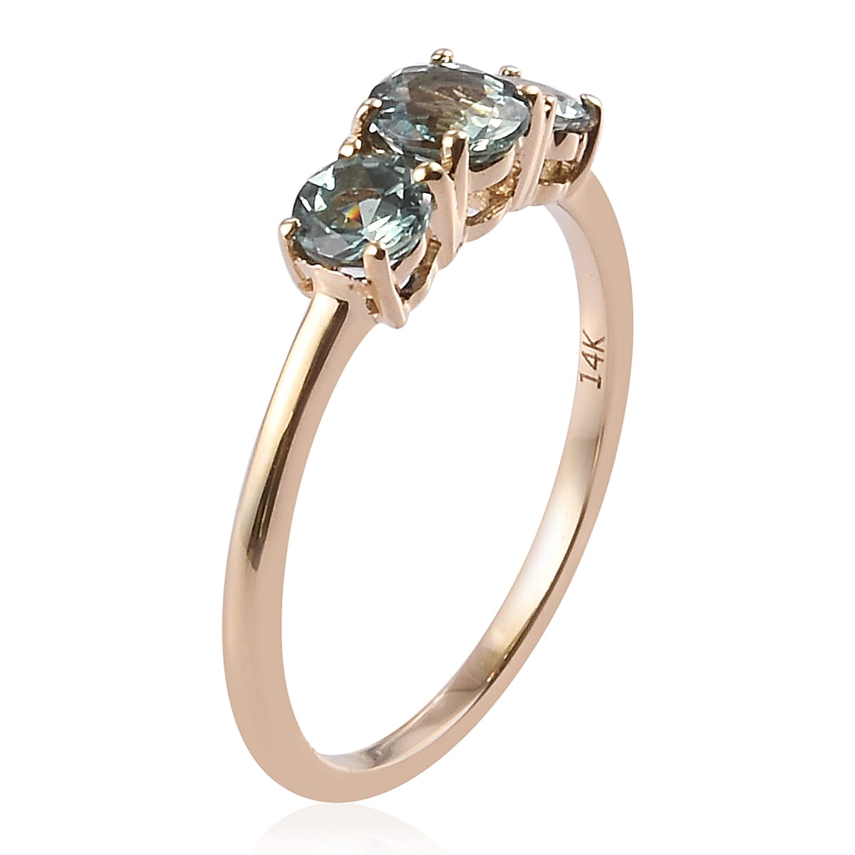 14K Yellow Gold AAA Alexandrite Three Stone Ring 1.00 Ct.