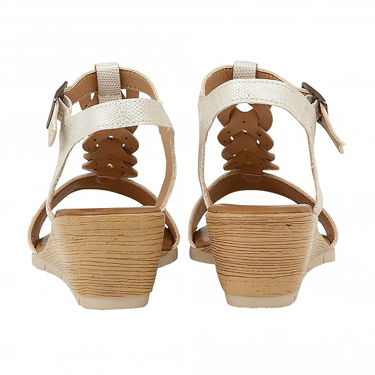 Lotus Orta White Wedge Sandals (Size 3)