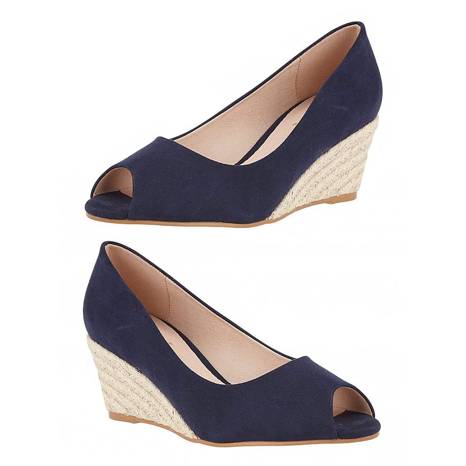 Lotus Bianca Wedge Shoes in Navy Colour