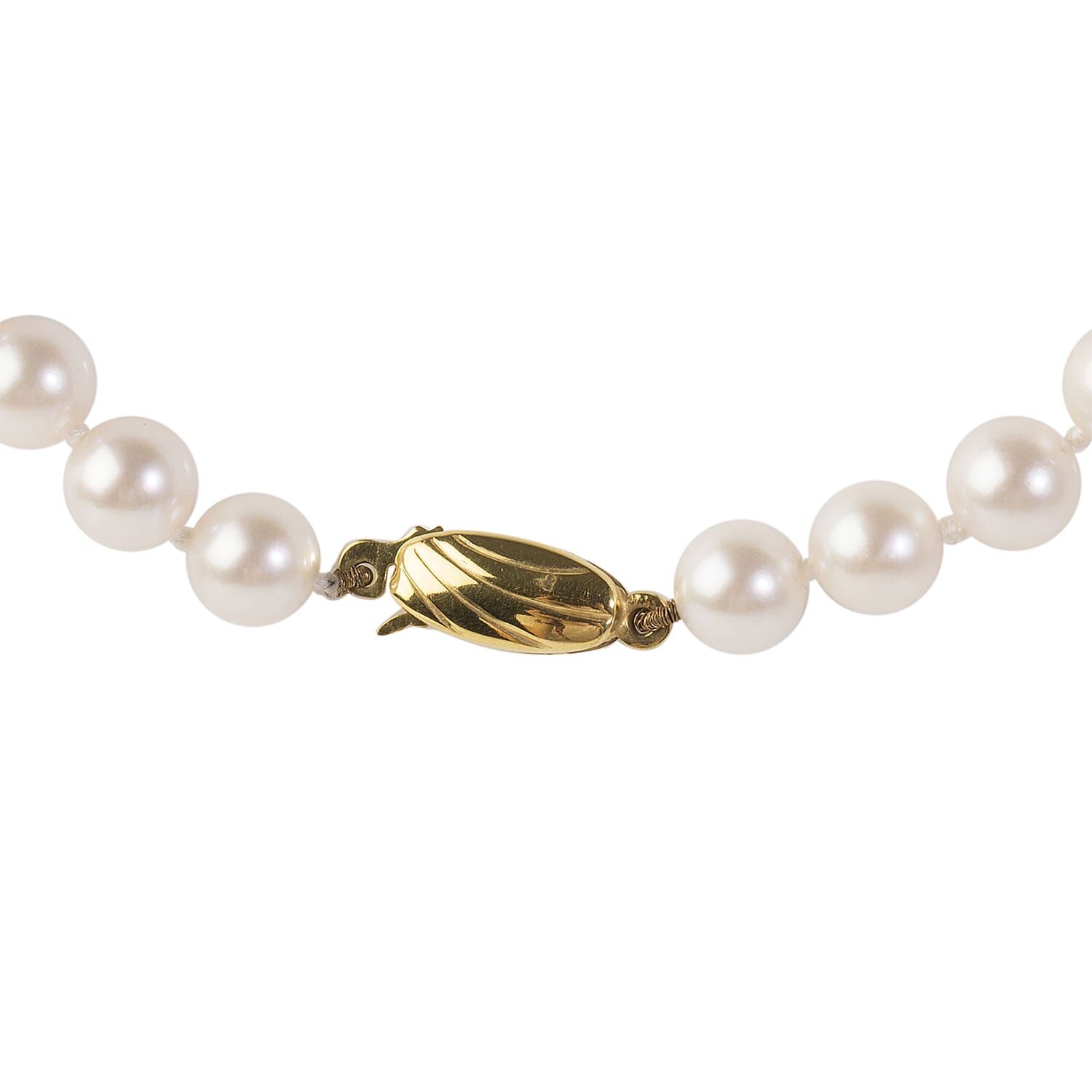 Collectors Edition- 9K Yellow Gold Japanese Akoya Pearl Necklace (Size 18)