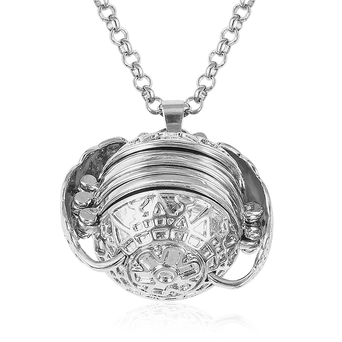 Harmony Ball Pendant with Chain (Size 29 with 2.5 inch Extender) in Silver Tone