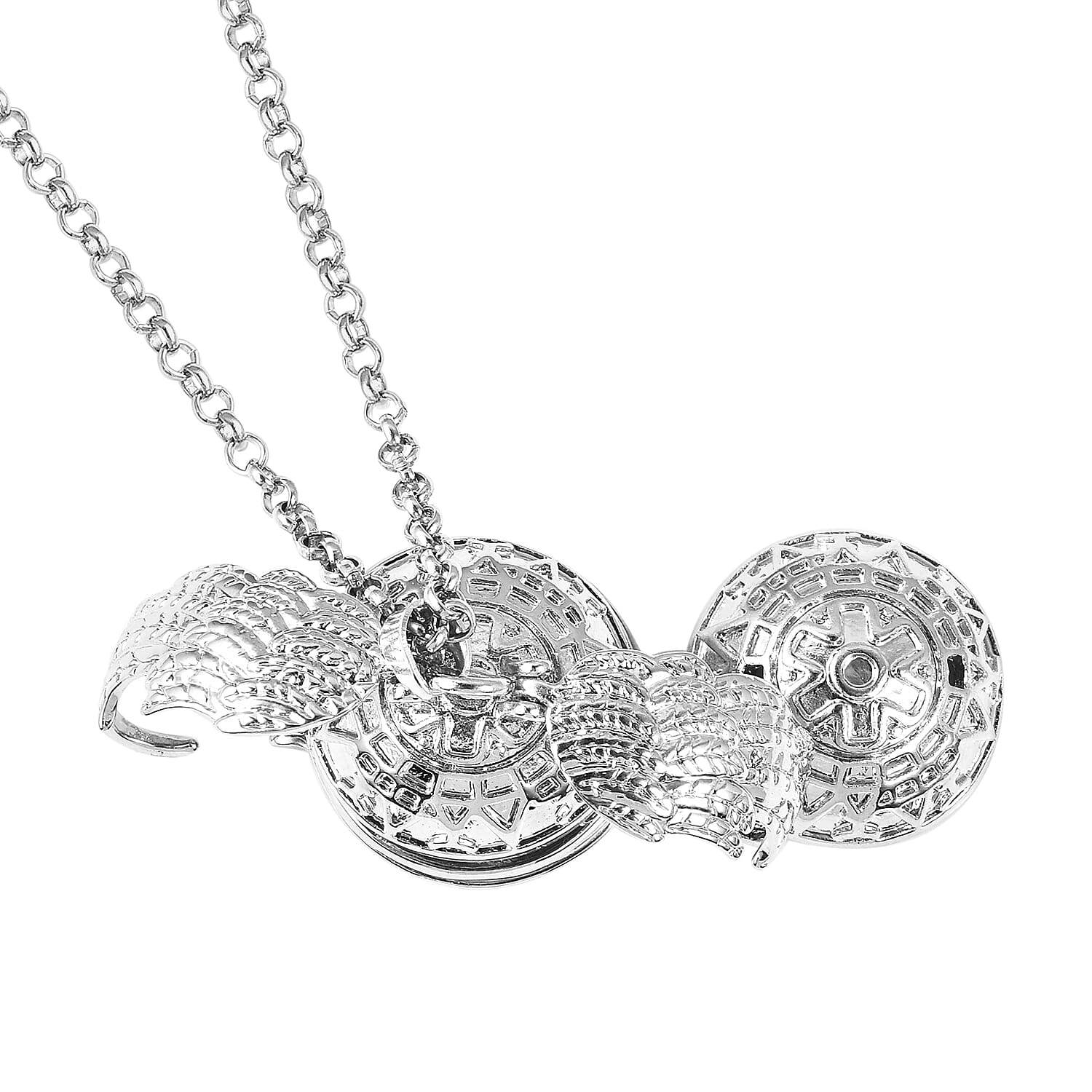 Harmony Ball Pendant with Chain (Size 29 with 2.5 inch Extender) in Silver Tone