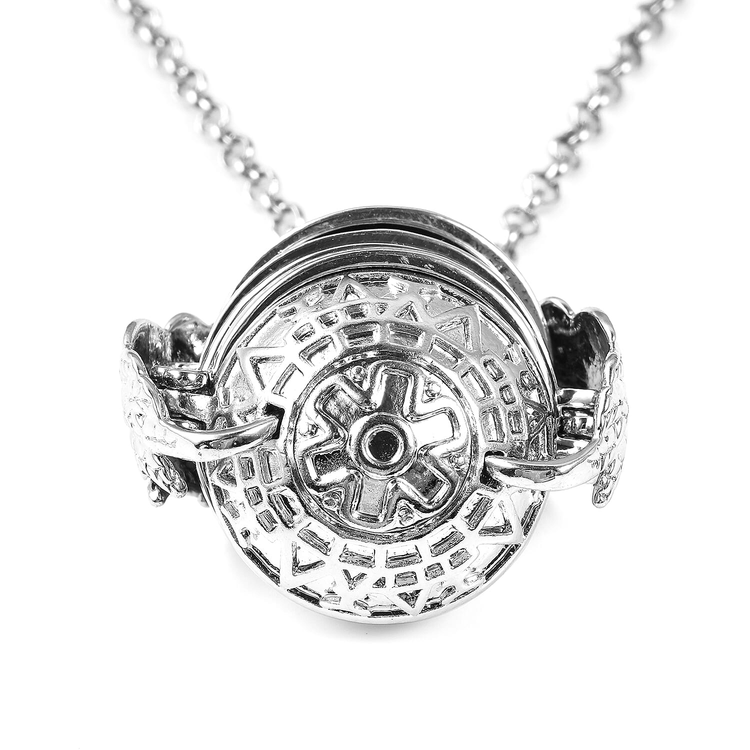 Harmony Ball Pendant with Chain (Size 29 with 2.5 inch Extender) in Silver Tone
