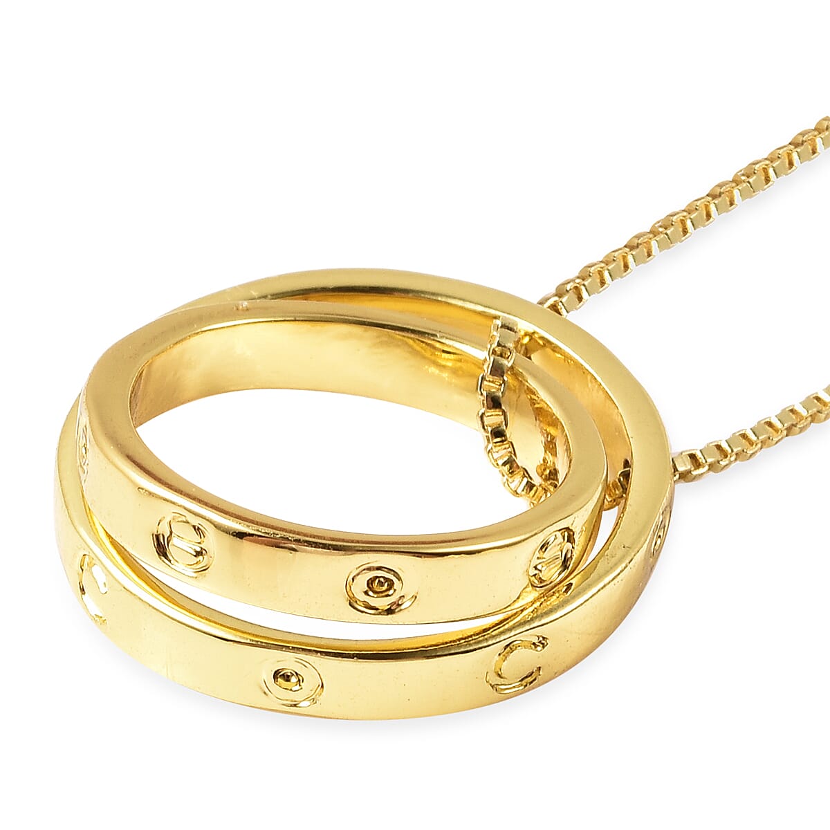 Designer Inspired- 2 Piece Set Earrings (with French Clip) and Necklace (Size 20 with 2 inch Extender) in Yellow Gold Tone