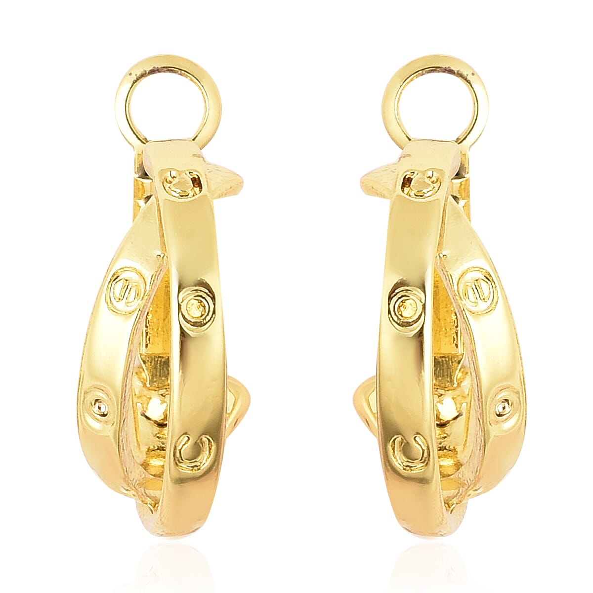 Designer Inspired- 2 Piece Set Earrings (with French Clip) and Necklace (Size 20 with 2 inch Extender) in Yellow Gold Tone