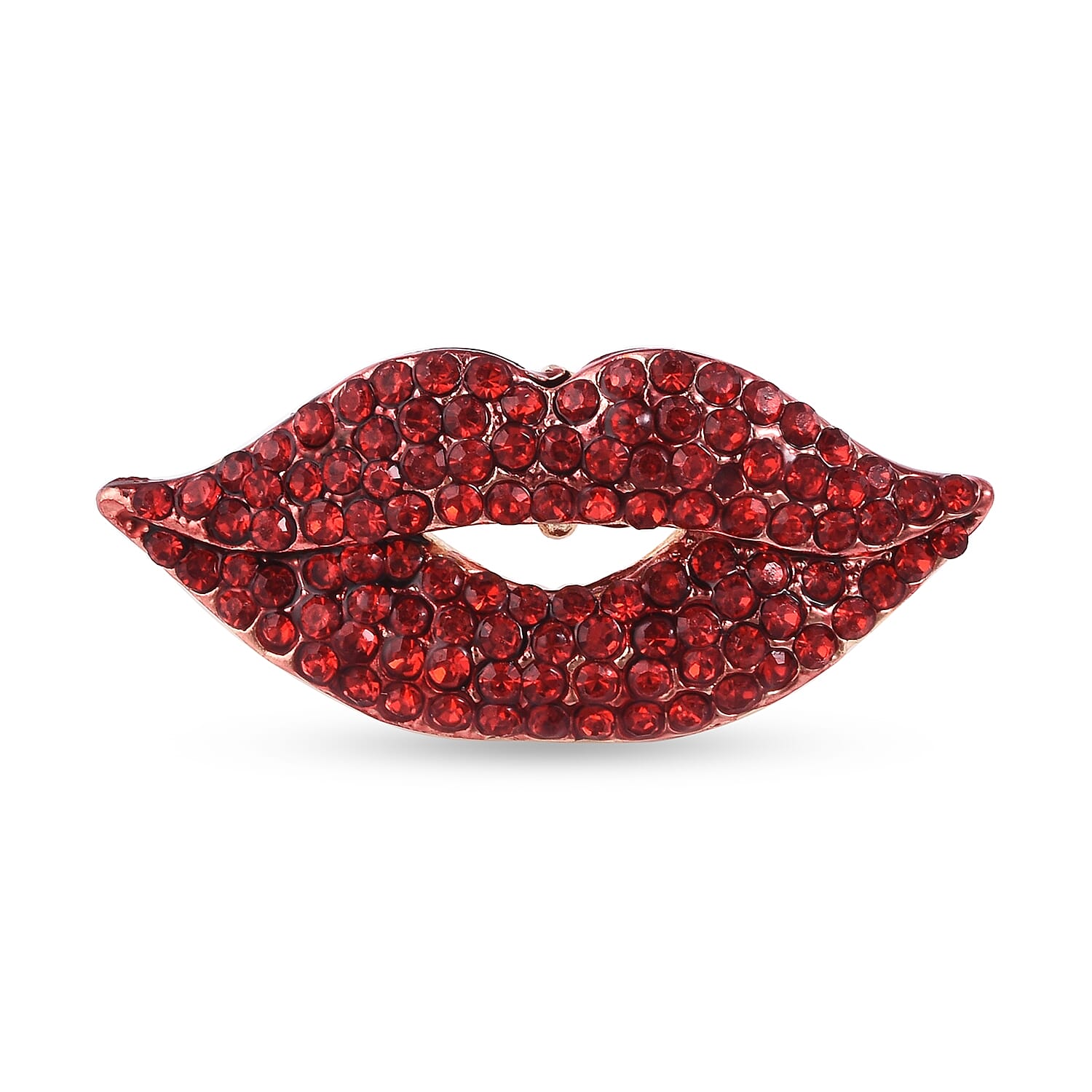 Red Austrian Crystal Necklace (Size 24) in Yellow Gold Tone