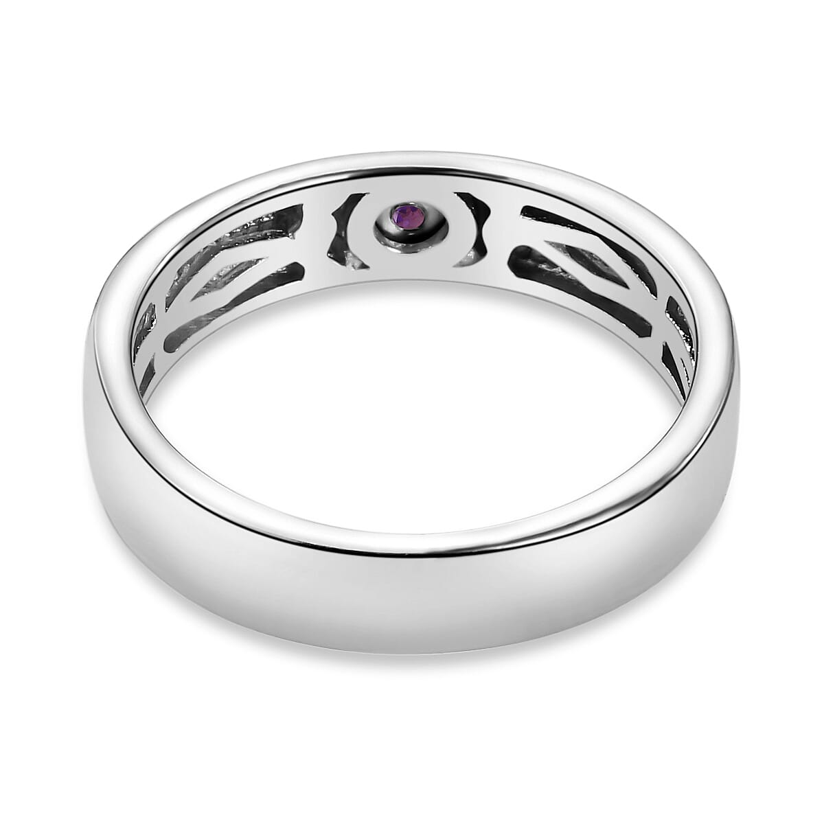 Amethyst Ring in Platinum Overlay Sterling Silver