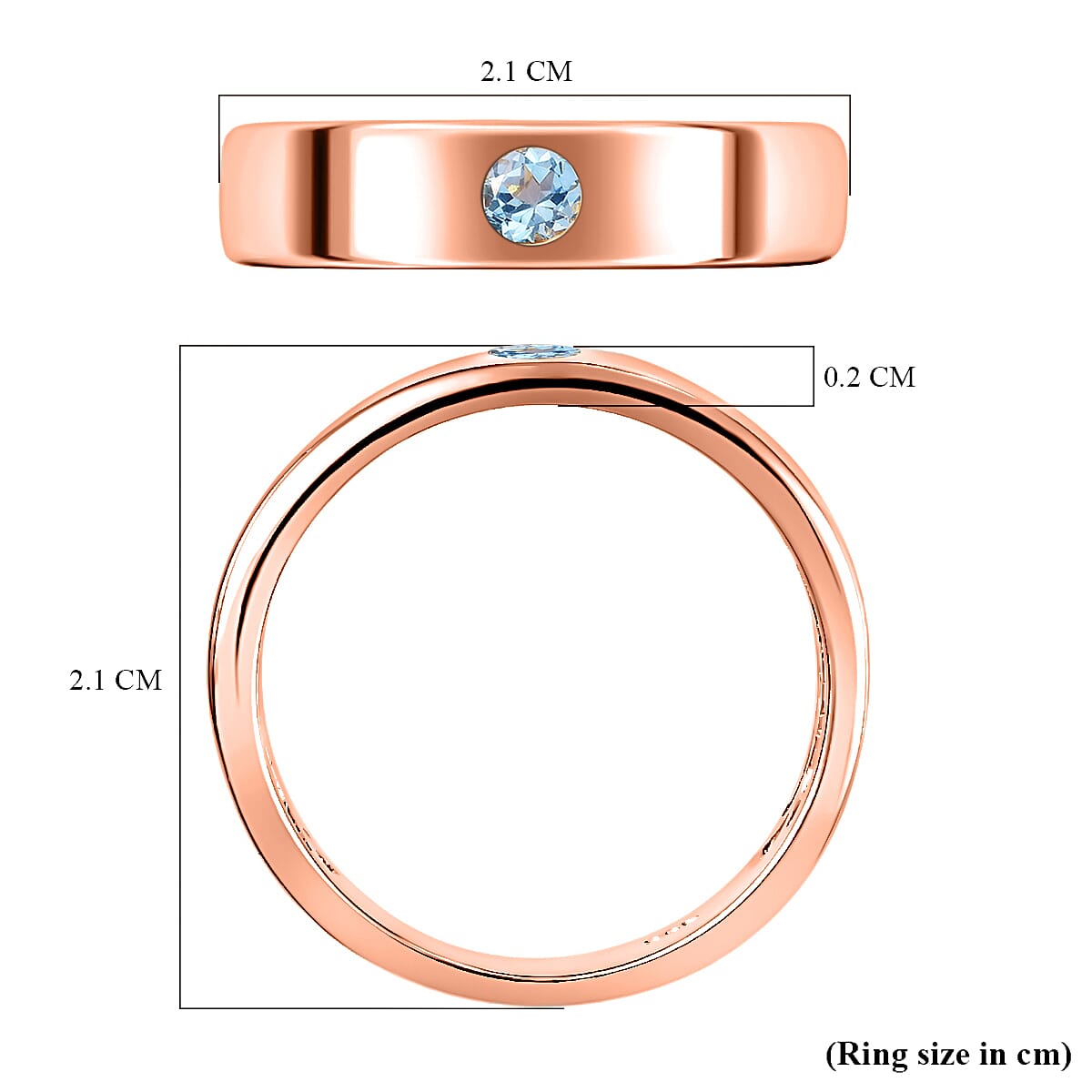 Espirito Santo Aquamarine Ring in Rose Gold Overlay Sterling Silver