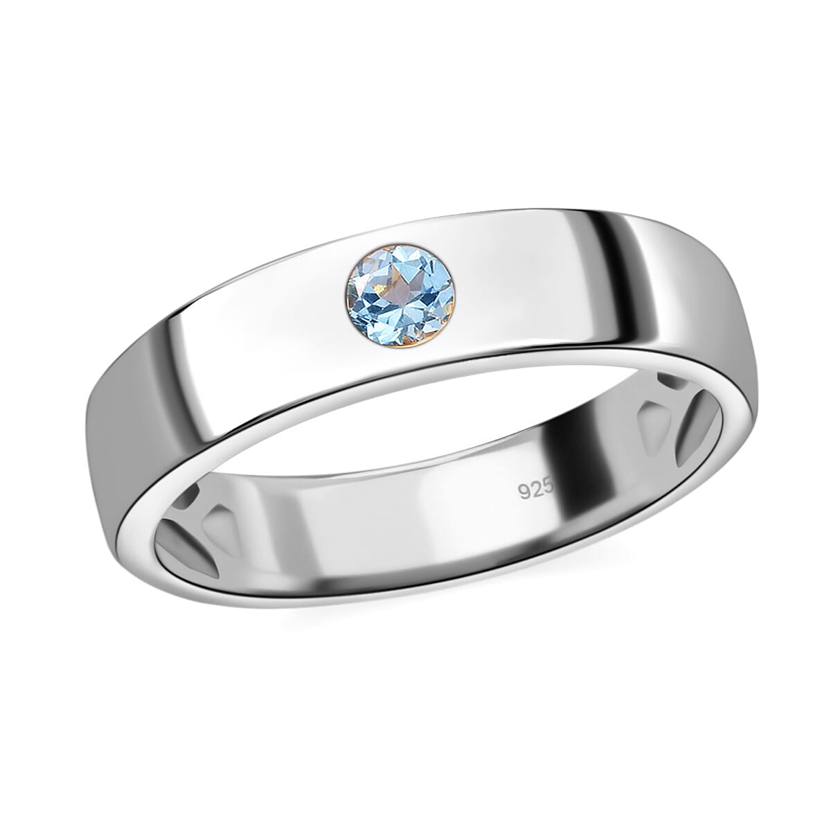Espirito Santo Aquamarine Ring in Platinum Overlay Sterling Silver
