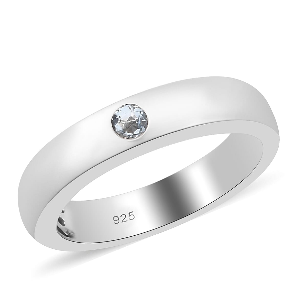 Espirito Santo Aquamarine Ring in Platinum Overlay Sterling Silver Espirito Santo Aquamarine Ring in Platinum Overlay Sterling Silver
