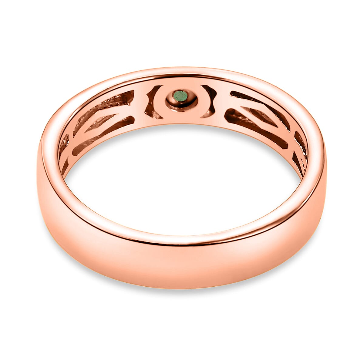 Kagem Zambian Emerald Ring in Rose Gold Overlay Sterling Silver