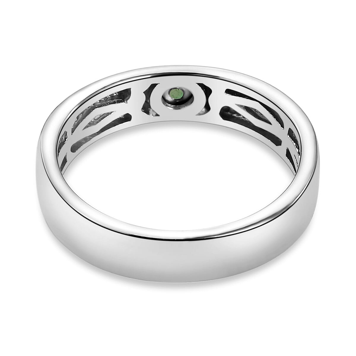 Kagem Zambian Emerald Ring in Platinum Overlay Sterling Silver Kagem Zambian Emerald Ring in Platinum Overlay Sterling Silver