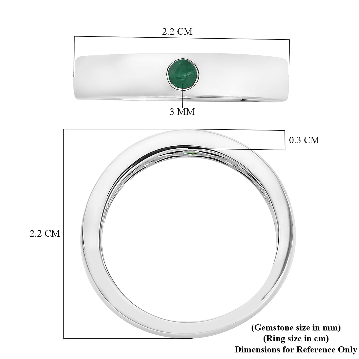 Kagem Zambian Emerald Ring in Platinum Overlay Sterling Silver Kagem Zambian Emerald Ring in Platinum Overlay Sterling Silver