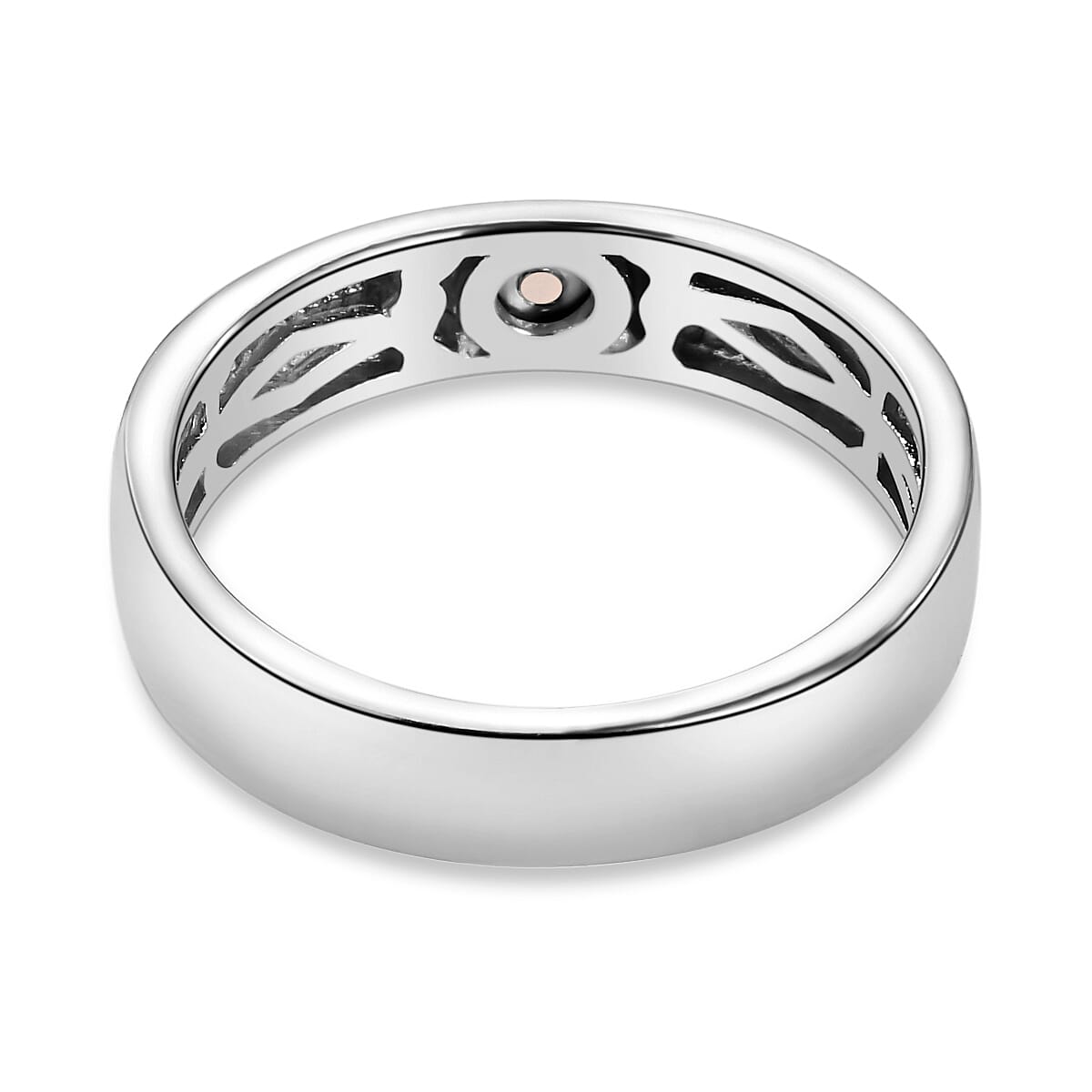 White Moonstone Ring in Platinum Overlay Sterling Silver