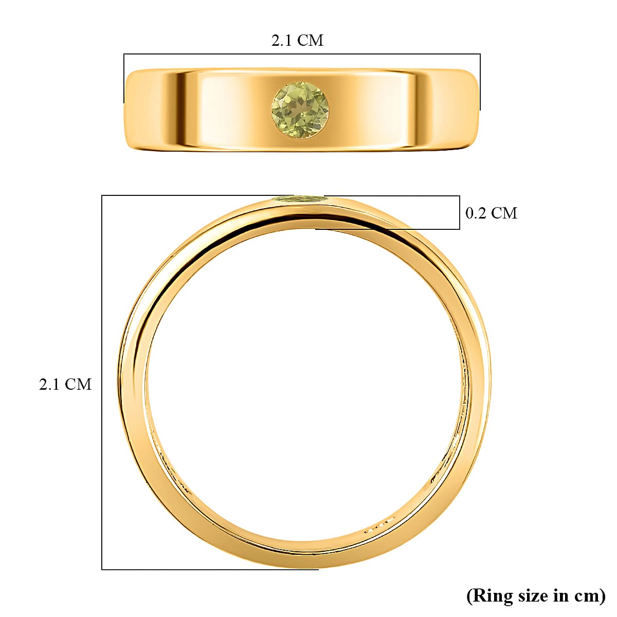 Solitaire Band Ring in 14K Gold Overlay Sterling Silver