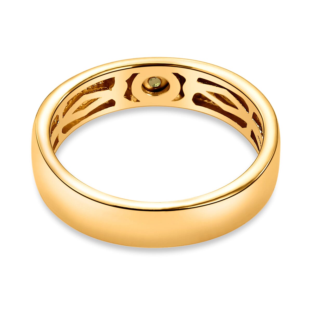 Solitaire Band Ring in 14K Gold Overlay Sterling Silver