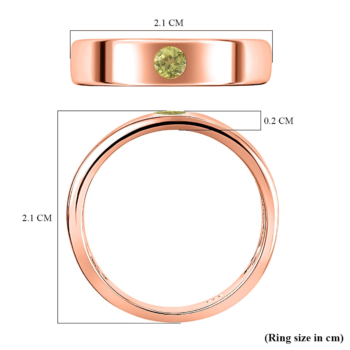 Hebei Peridot Ring in Rose Gold Overlay Sterling Silver