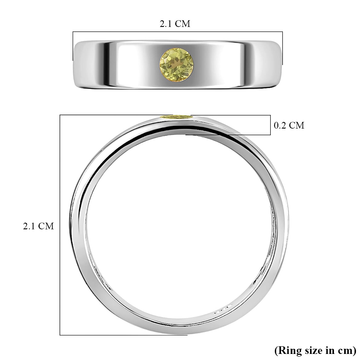 Hebei Peridot Ring in Platinum Overlay Sterling Silver