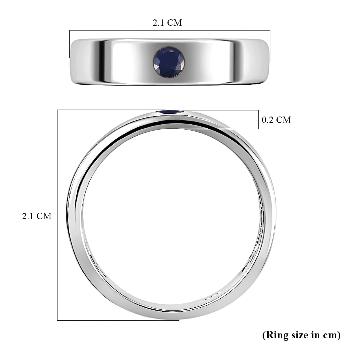Masoala Sapphire (FF) Ring in Platinum Overlay Sterling Silver