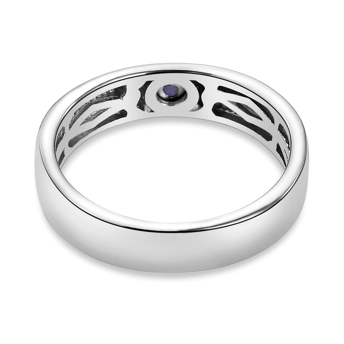 Masoala Sapphire (FF) Ring in Platinum Overlay Sterling Silver