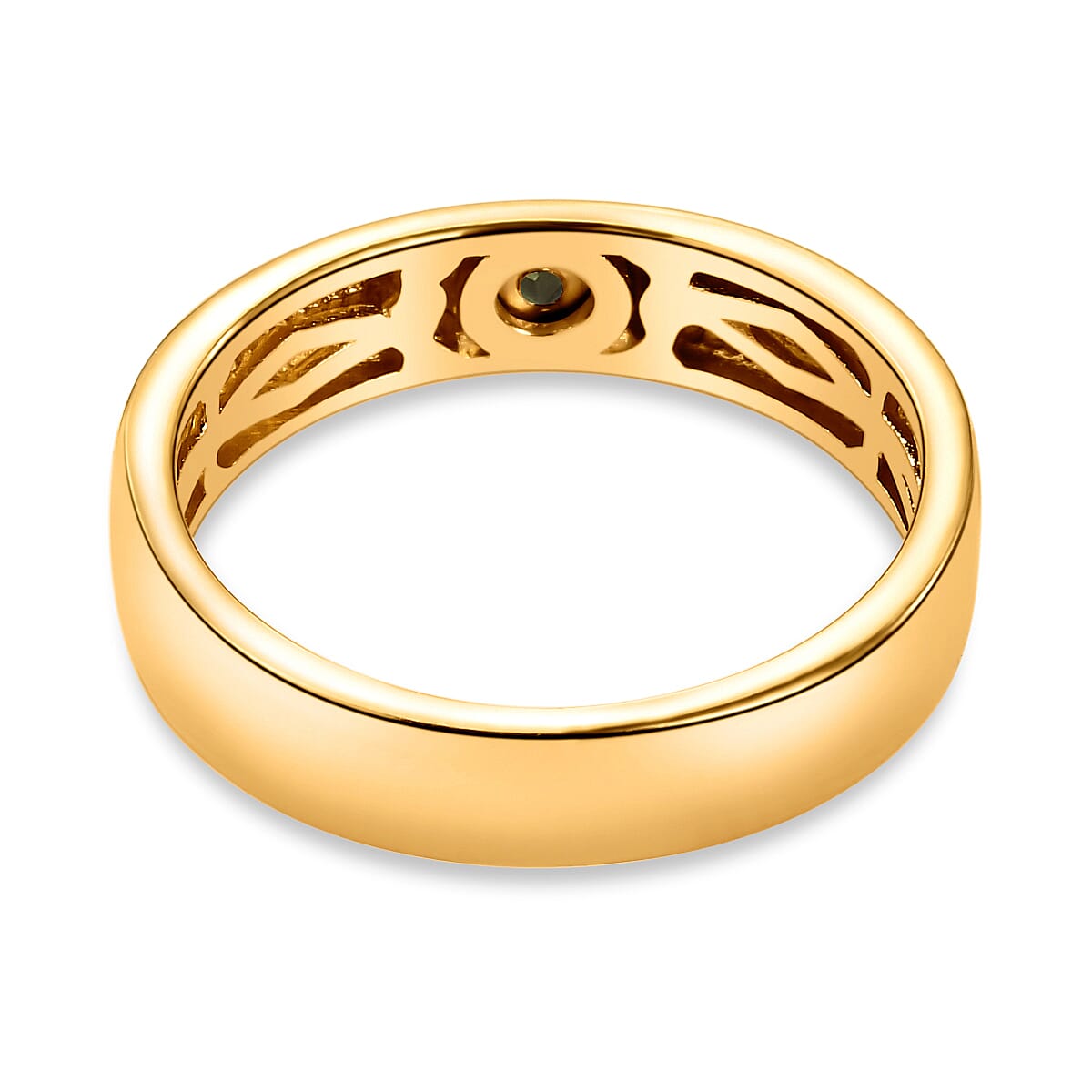 Solitaire Band Ring in 14K Gold Overlay Sterling Silver