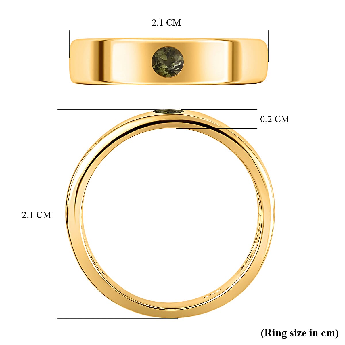 Solitaire Band Ring in 14K Gold Overlay Sterling Silver