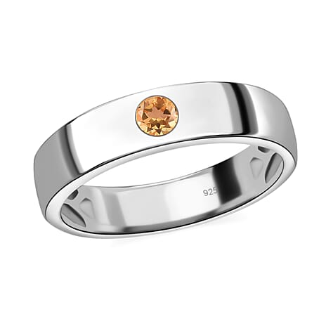 Citrine Ring in Platinum Overlay Sterling Silver