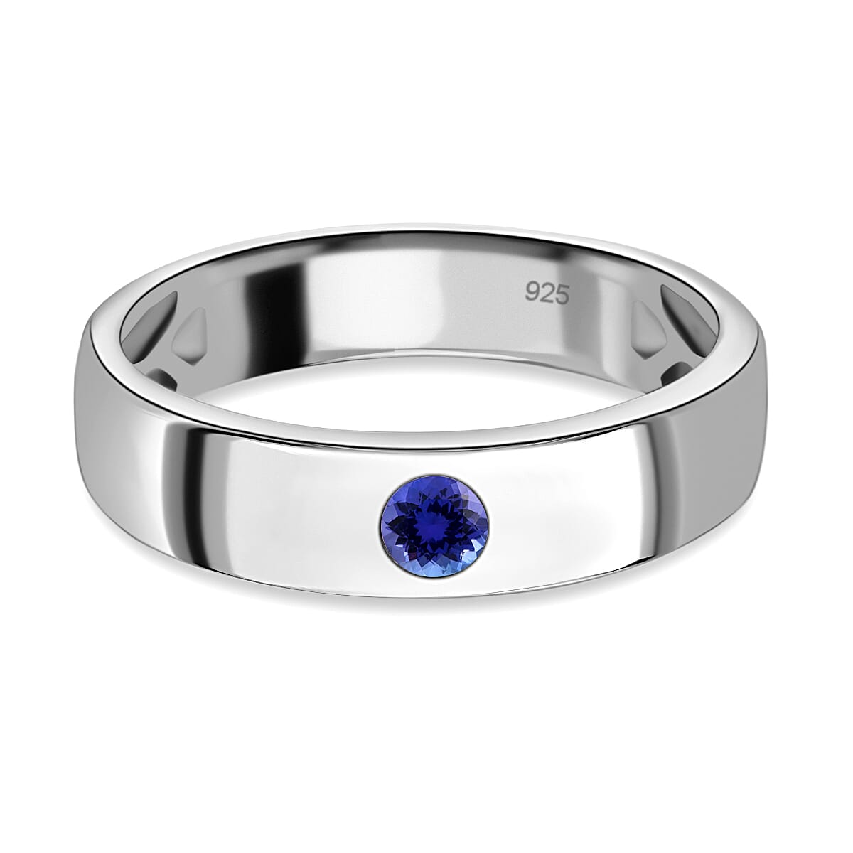 Tanzanite Ring in Platinum Overlay Sterling Silver