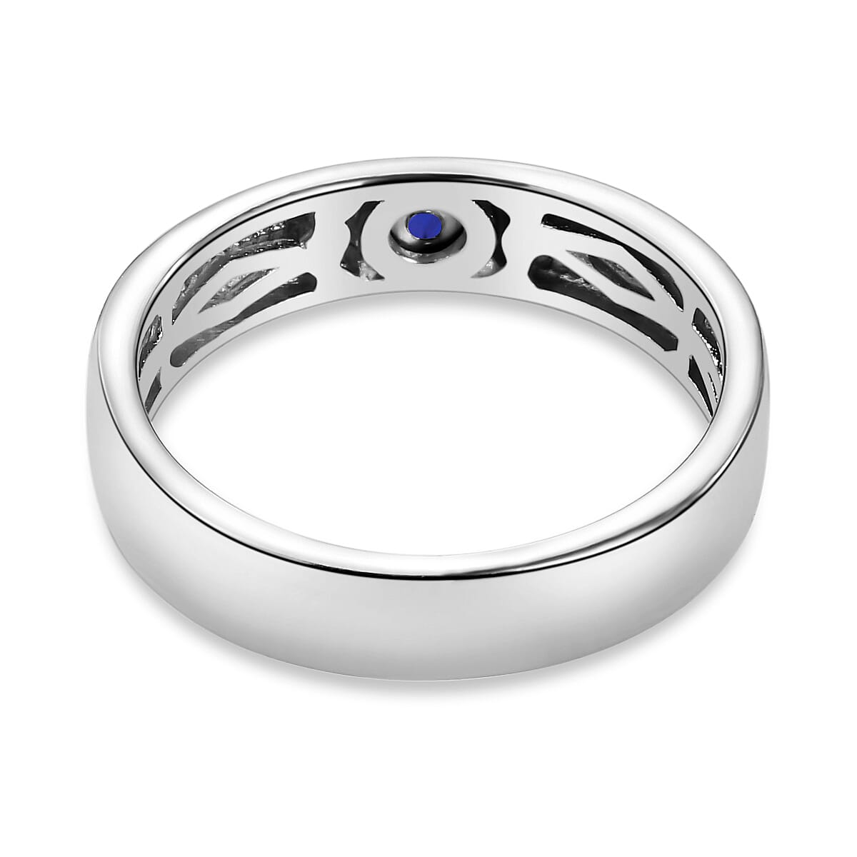 Tanzanite Ring in Platinum Overlay Sterling Silver